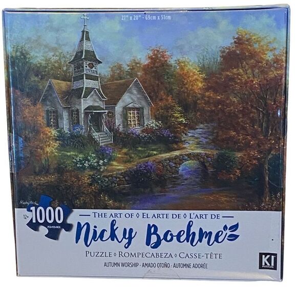 Nicky Boehme "AUTUMN WORSHIP" 1000 Piece Puzzle - NWT / Sealed - Picture 2 of 4